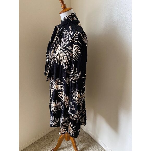 Ba & sh Eugenie Floral Tie Neck Long Sleeve Babydoll Dress size 1 - Picture 3 of 10